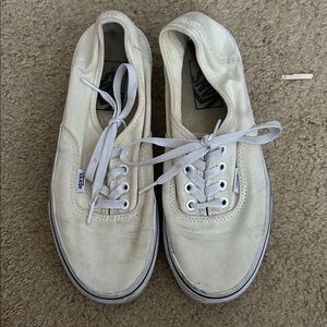 Vans Off-White Canvas Lace-Up Sneakers